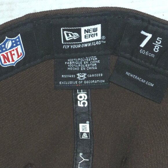 New Era 59Fifty Cleveland Browns Spell Out Fitted Embroidered Hat Size: 7 5/8 - Picture 8 of 9